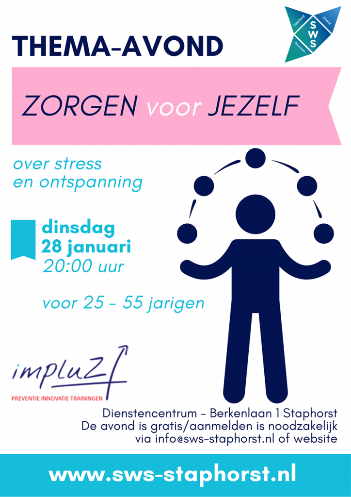 Thema-avond ‘Zorgen voor jezelf’, over stress en ontspanning