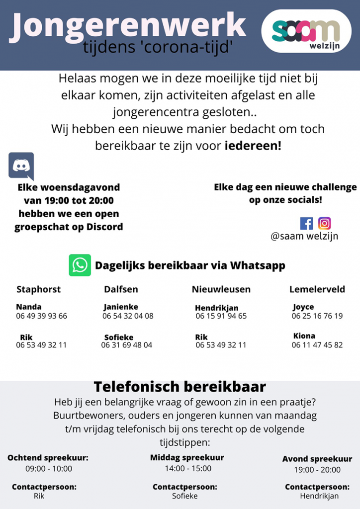 Jongerenwerk tijdens ‘corona-tijd’