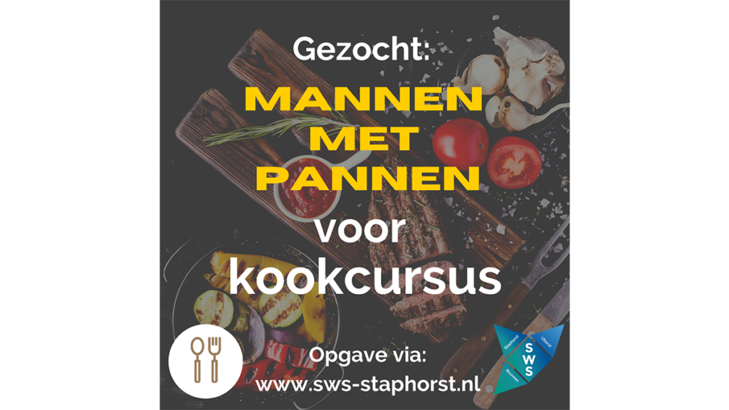 Oproep: mannen gezocht voor Kookcursus  “Mannen met pannen”