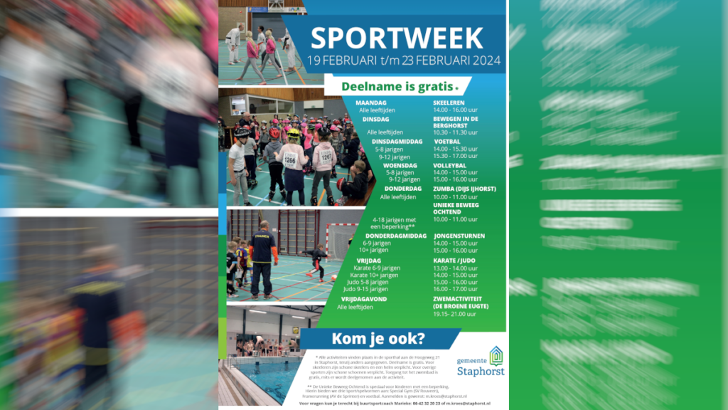 Sportweek tijdens de voorjaarsvakantie