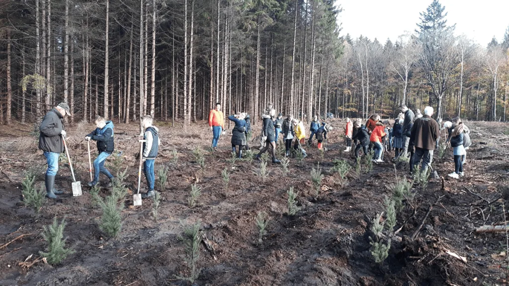 Leerlingen planten 900 bomen in Staphorst tijdens Boomfeestdag