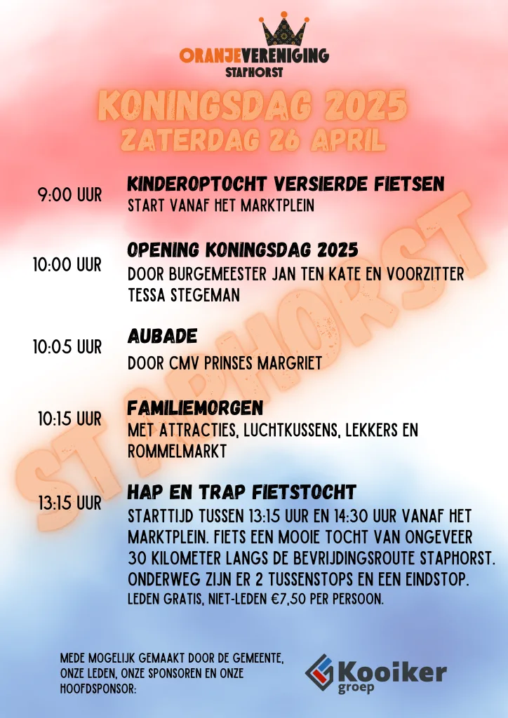 Koningsdag Staphorst 2025: Volop Activiteiten