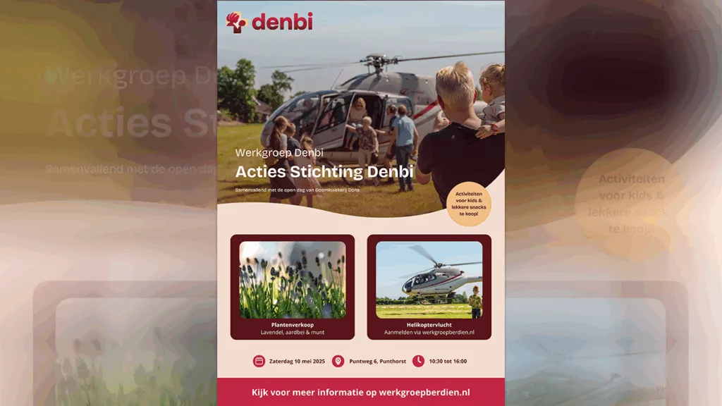 Lavendelactie Stichting Denbi met Helikoptervluchten in Punthorst