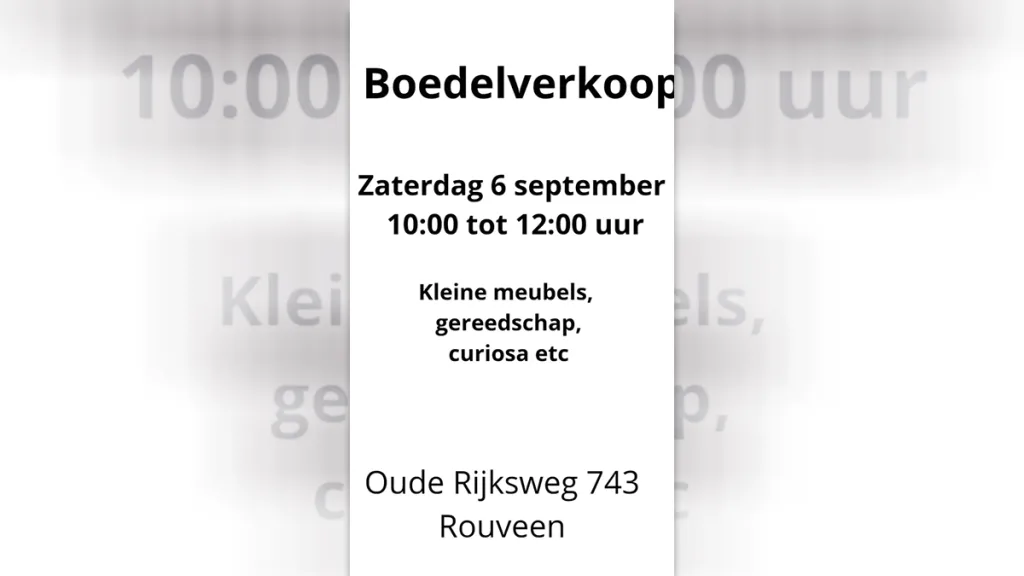 Boedelverkoop in Rouveen Boedelverkoop in Rouveen