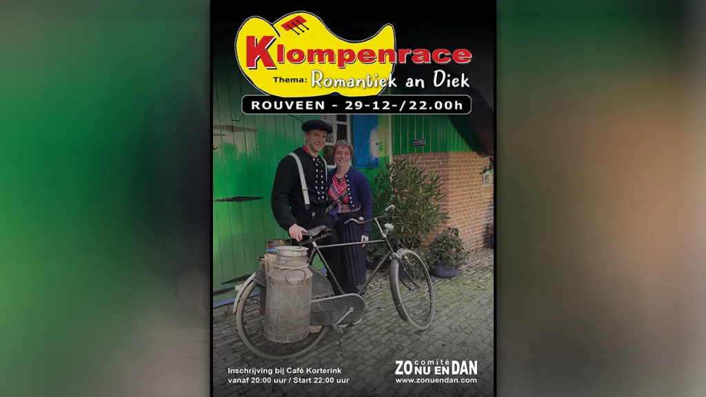 Klompenrace Rouveen 2025: ‘Romantiek an Diek’