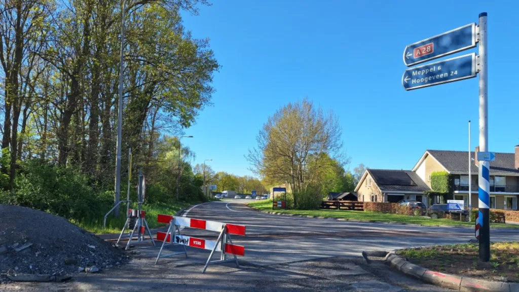Oprit A28 richting Meppel dicht door werkzaamheden Oprit A28 richting Meppel dicht door werkzaamheden