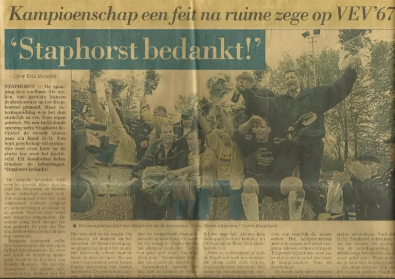 Feyenoord Legends tegen vv Staphorst All Stars op 5 juni