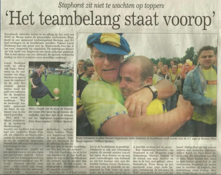Feyenoord Legends tegen vv Staphorst All Stars op 5 juni
