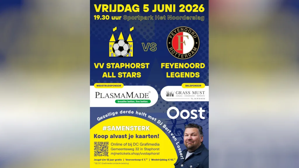 VV Staphorst All Stars tegen Feyenoord Legends op 5 juni