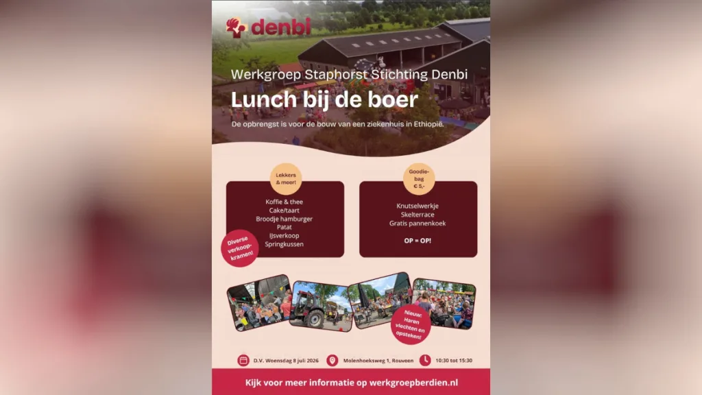 Lunch bij de boer voor Stichting Denbi