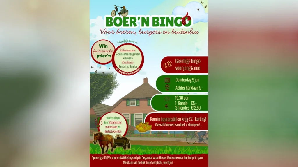 Boer'n bingo voor World Servants Oeganda