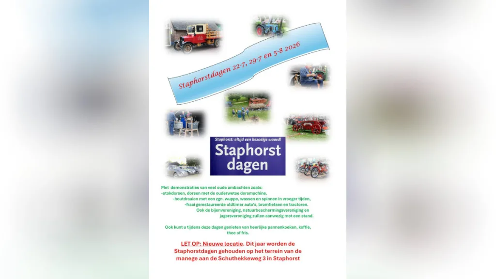 Data Staphorstdagen 2026 bekend: drie woensdagen feest